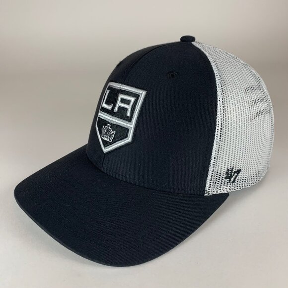 Los Angeles Kings NHL Black White 47 Brand Snapback Trucker Hat - Picture 1 of 6